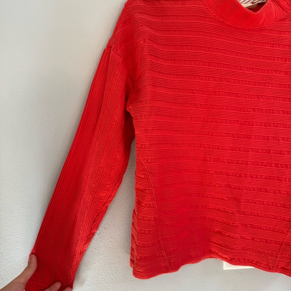 Maeve Anthropologie Red Textured Knit Mock Neck Button Shoulder Top Small - Picture 3 of 8